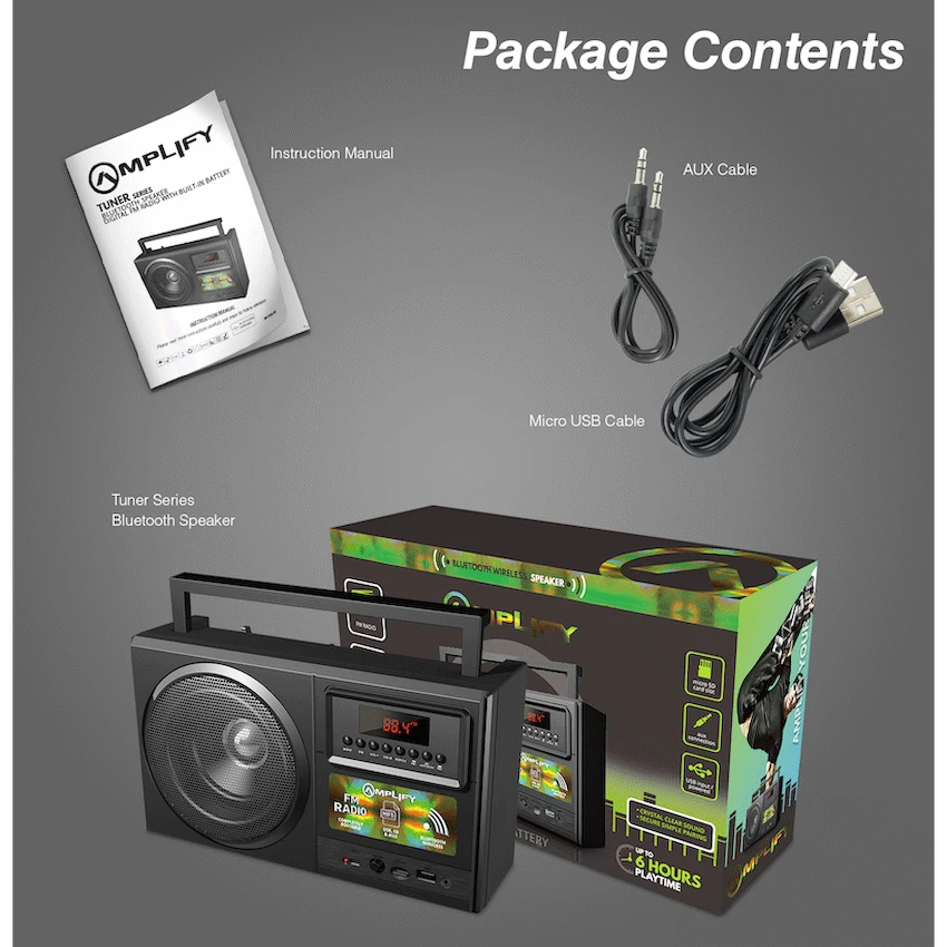 Amplify Tuner Series Bluetooth Radio - Black - Image 2