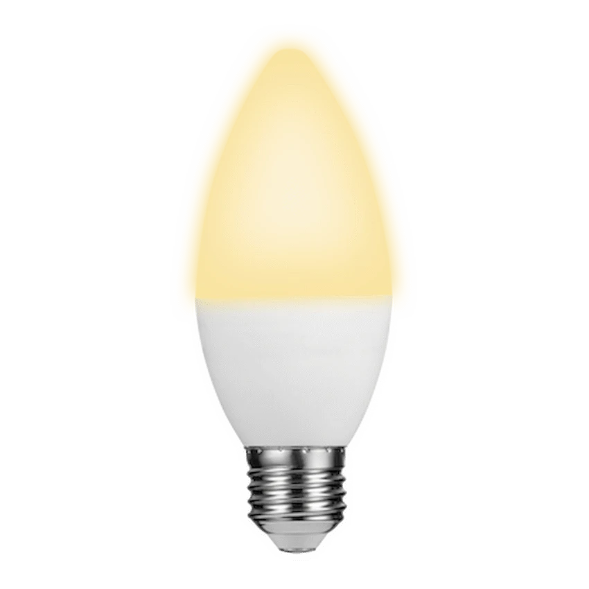 Switched 5w Candle LED Light Bulb E27 - Warm White