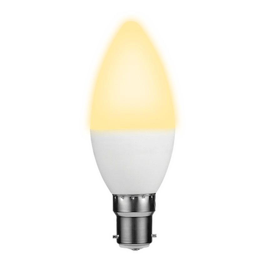 SWITCHED 5W Candle LED Light Bulb B22 - Warm White - Image 3