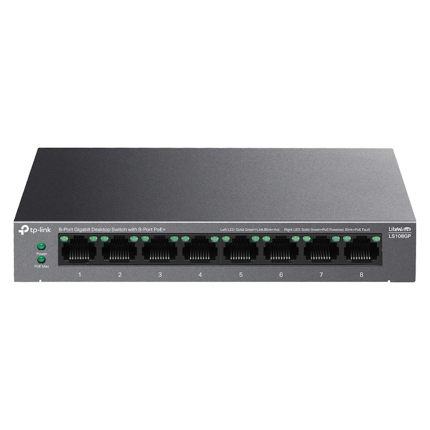 TP-Link LS108GP 8-Port Gigabit Desktop Switch with 8-Port PoE+ - Image 2