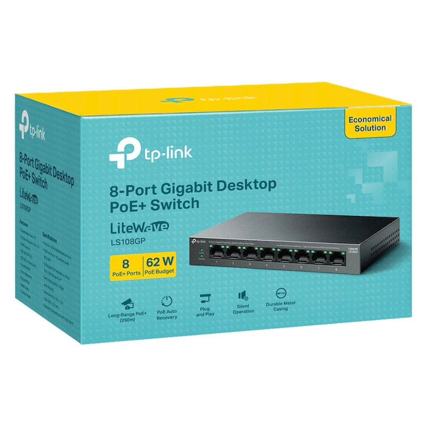 TP-Link LS108GP 8-Port Gigabit Desktop Switch with 8-Port PoE+ - Image 6