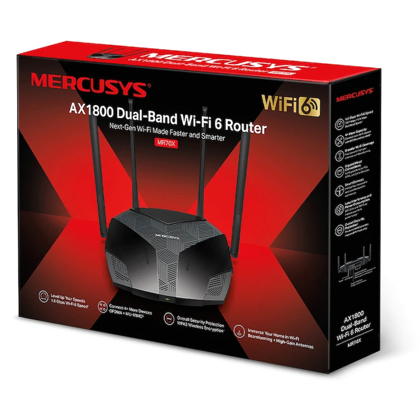 TP-Link Mercusys MR70X AX1800 Dual-Band Wi-Fi 6 Router - Image 5