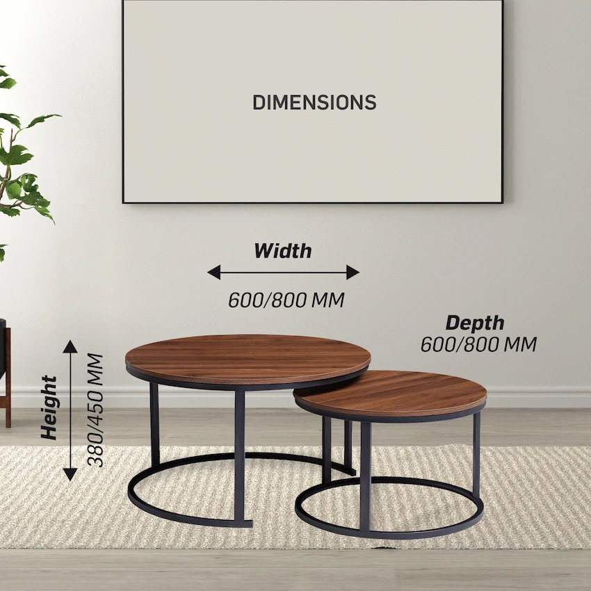 Everfurn Indus Nesting Coffee Table - Mahogany 2-Piece - Image 4