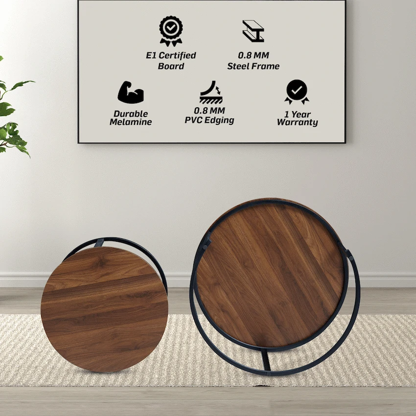 Everfurn Indus Nesting Coffee Table - Mahogany 2-Piece - Image 5