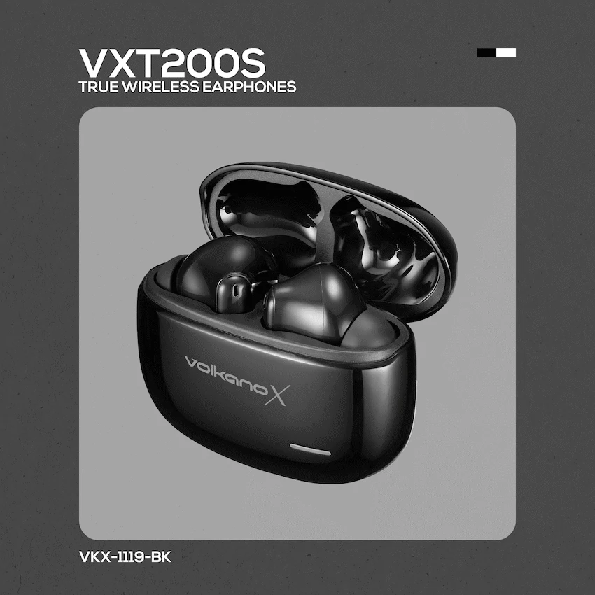 VolkanoX VXT200S Hybrid ANC TWS Earphones - Black - Image 9