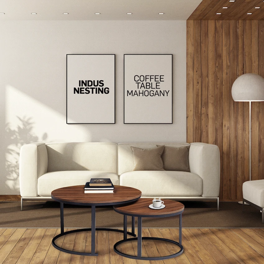 Everfurn Indus Nesting Coffee Table - Mahogany 2-Piece - Image 7