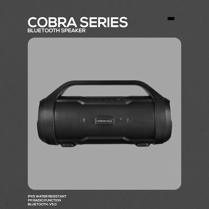 VolkanoX Cobra Series Bluetooth Speaker - Black - Image 3