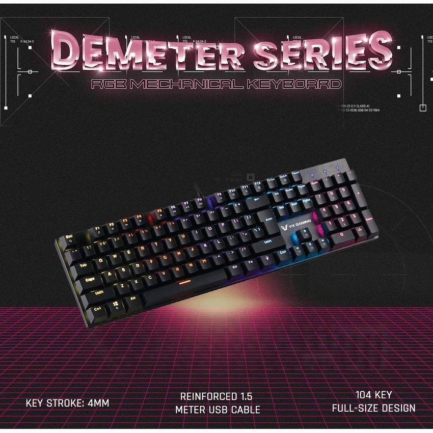 VX Demeter Series Mechanical Keyboard with Full RGB Lighting - Image 3