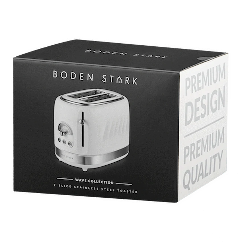Boden Stark 2-Slice Stainless Steel Toaster - White - Image 2