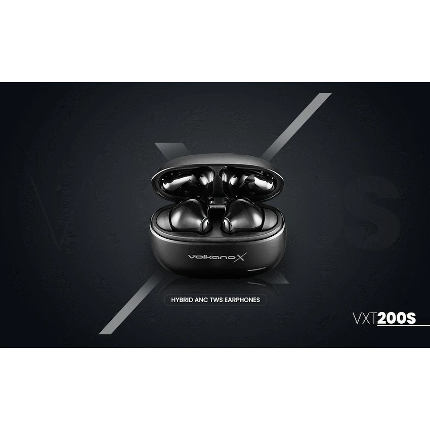 VolkanoX VXT200S Hybrid ANC TWS Earphones - Black - Image 10