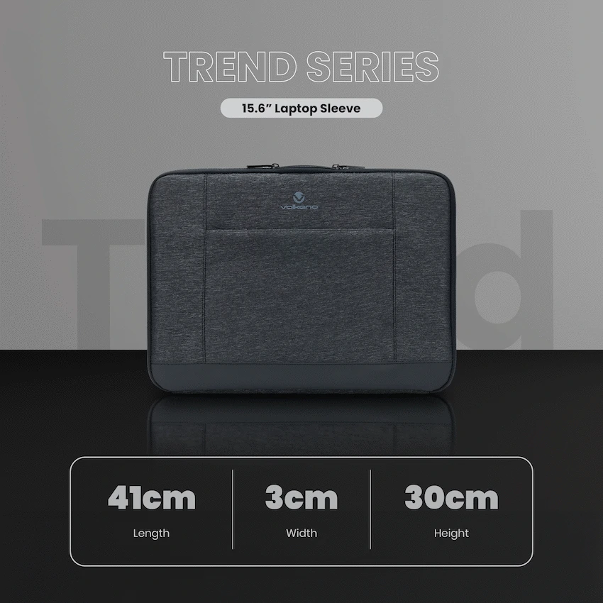 Volkano Trend Series 15.6" Laptop Sleeve - Grey - Image 4