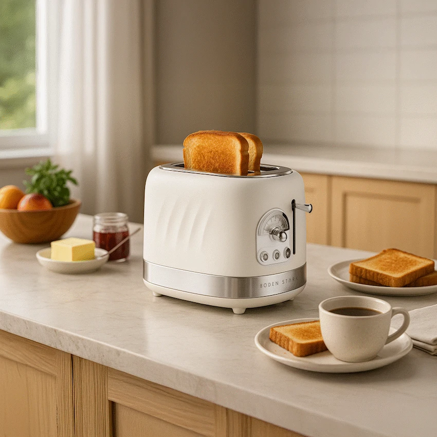 Boden Stark 2-Slice Stainless Steel Toaster - White - Image 6