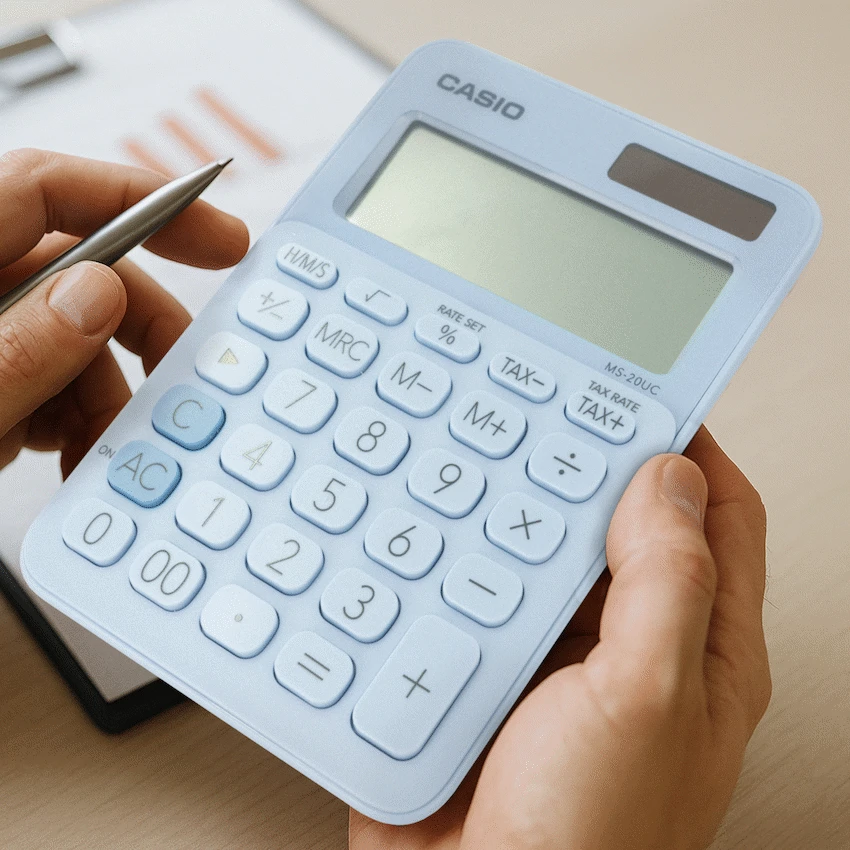 Casio MS-20UC - Desktop Calculator 12-Digit - Light Blue - Image 7