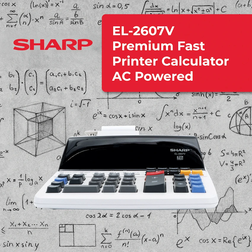 Sharp EL-2607V Premium Fast Printer Calculator AC Powered - Image 3