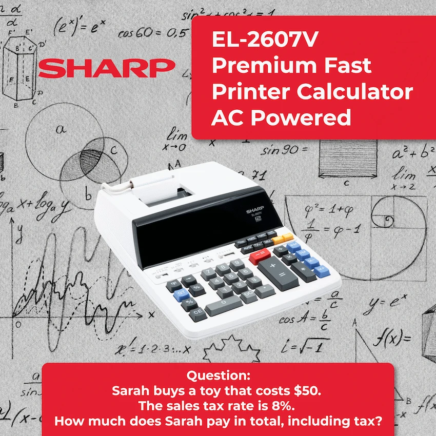 Sharp EL-2607V Premium Fast Printer Calculator AC Powered - Image 7