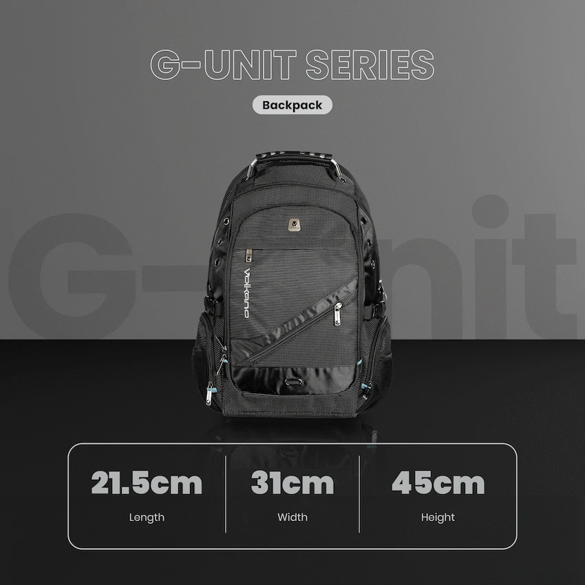 Volkano G-Unit Backpack - Black/Grey/Turquoise - Image 5