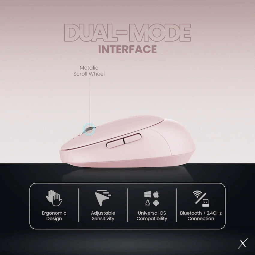 VolkanoX Crater Bluetooth Wireless Mouse - Rose - Image 10