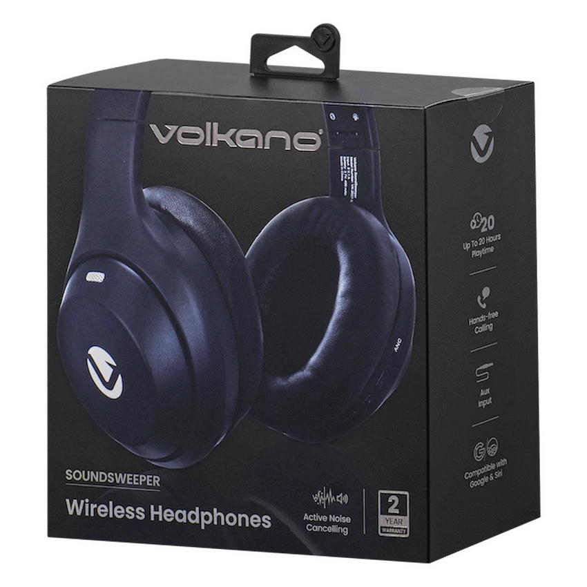 Volkano SoundSweeper Series Active Noise Cancelling bluetooth Headphones - Blue - Image 8